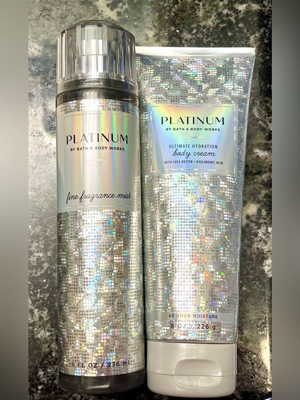 New Bath & Body Works Platinum fragrance mist and body cream